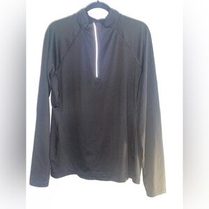 Old Navy Active Black Quarter Zip Top With Reflective Detail and Thumb Holes